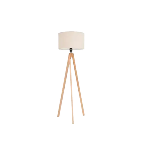 Lámpara de Pie Trípode de Madera – Moderna y Elegante en Off-white - Lámparas de pie, Uruguay | Bascuhouse
