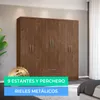 Armario Ropero Placard de 6 Puertas Línea Plus con 2 Cajones y Perchero Horizontal - MDP - Dakar - Roperos y placares, Uruguay | Mulata, vista 10 de 10