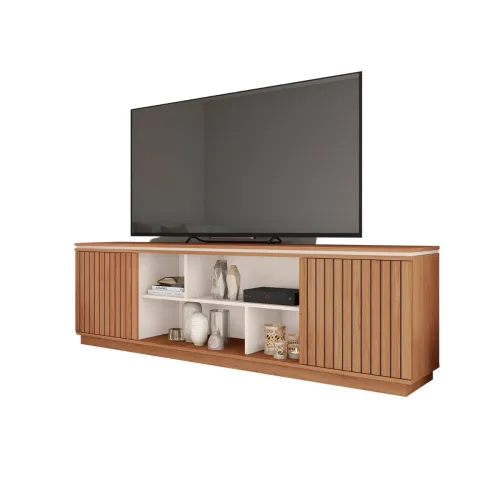 Rack Simetría - Freijo y Off White en Beige - Muebles para TV, Uruguay | NYR