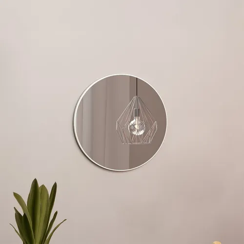 Espejo Redondo Elisa 60cm Base 100% MDF Bordes Blancos en Blanco - Espejos, Uruguay | Balton
