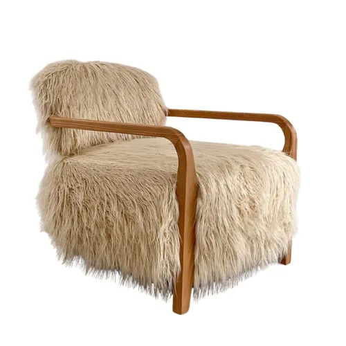 Poltrona Ivory Faux en Beige - Butacas, banquetas y puffs, Uruguay | La Cueva Muebles