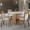 Juego De Comedor 4 Sillas Tapizadas Tapa Cuadrada Mdp en Madera natural - Mesas de comedor, Uruguay | Soy Hogar, vista 2
