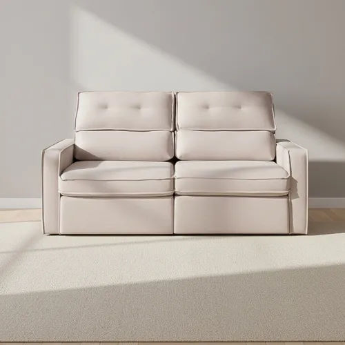 Sofa Retractil 2 Cuerpos Tela Natural-beige Ambar Beige en Beige - Sillones y sofás, Uruguay | Divino