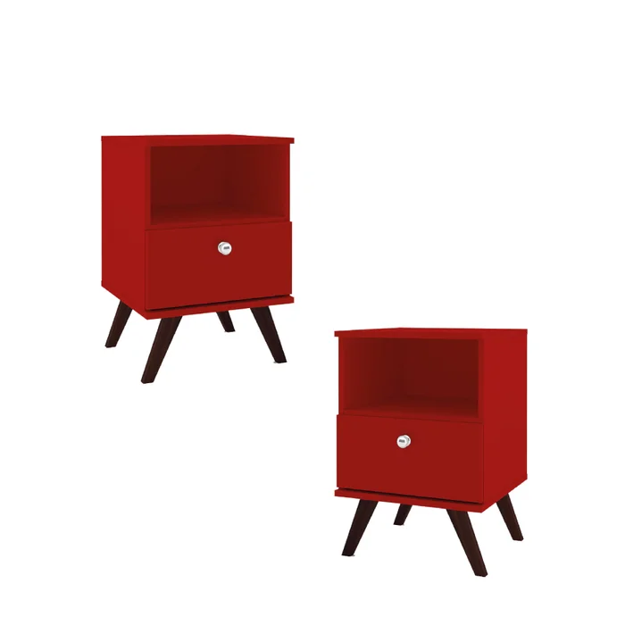 Mesa De Luz Linea Retro Living Dormitorio 1 Cajon Rt3019 2 en Rojo - Sillones y sofás, Uruguay | Soy Hogar