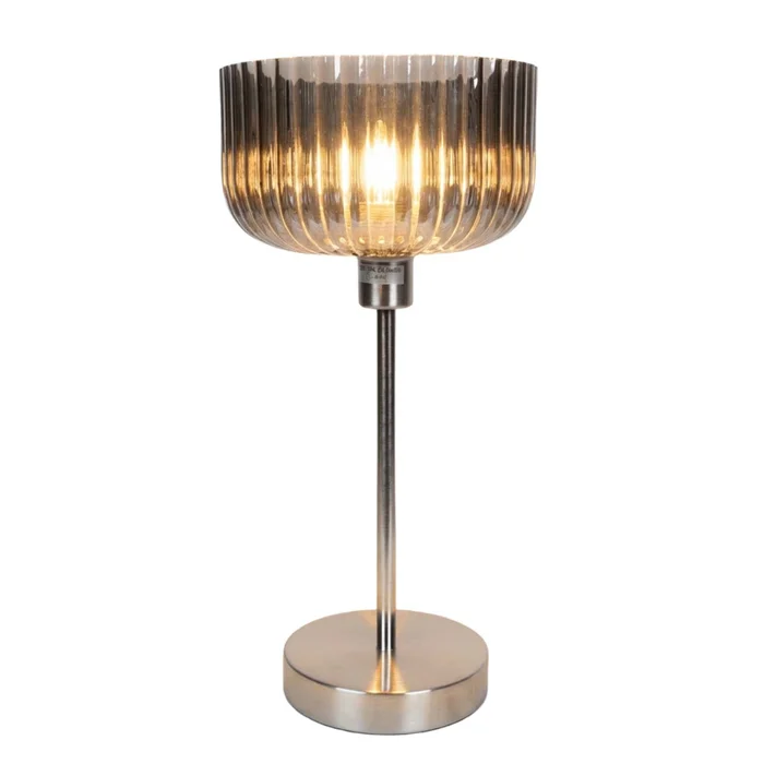 Lampara De Mesa Metal-y-vidrio Gris Lt95171 en Gris - Lámparas de mesa, Uruguay | Divino, vista 2