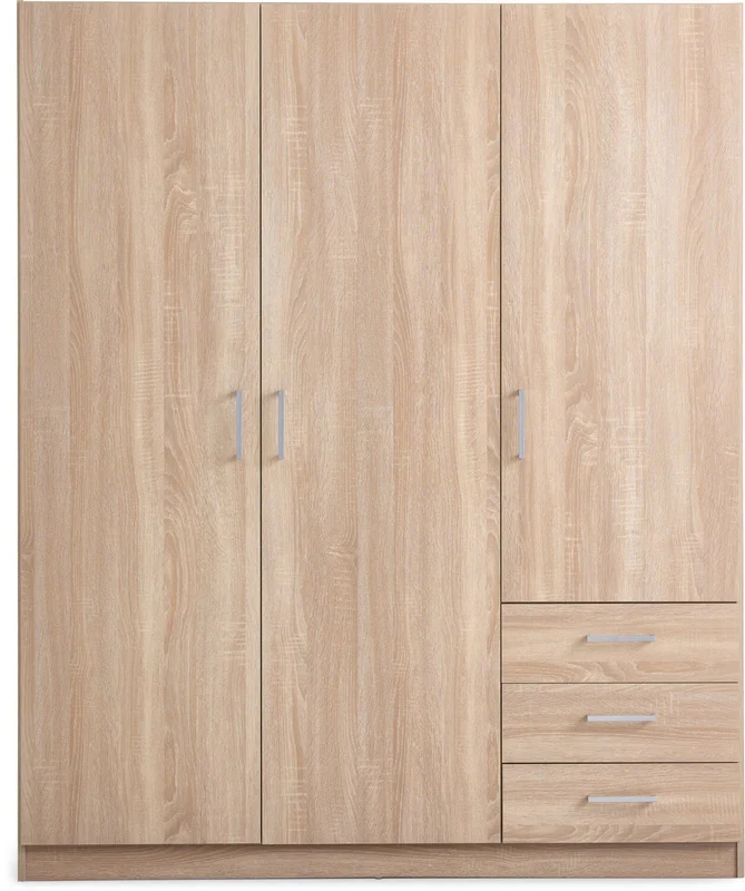Armario FANDRUP 145x176 3 puertas 3 caj roble cl en Madera natural - Roperos y placares, Uruguay | JYSK, vista 3
