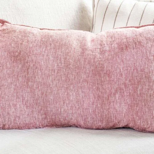 ALMOHADON PAZ - LINO DENIM CHERRY - 70 X 43 CMS - Textiles, Uruguay | La Iberica