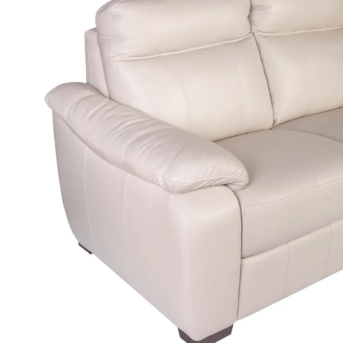 Sofa 2 Cuerpos Cuero-100-natural Natural-beige Laurent Marfil en Blanco - Sillones y sofás, Uruguay | Divino, vista 4