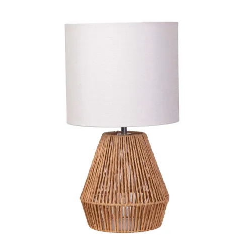 Lampara De Mesa Metal Natural-beige Lt93370 en Beige - Lámparas de mesa, Uruguay | Divino