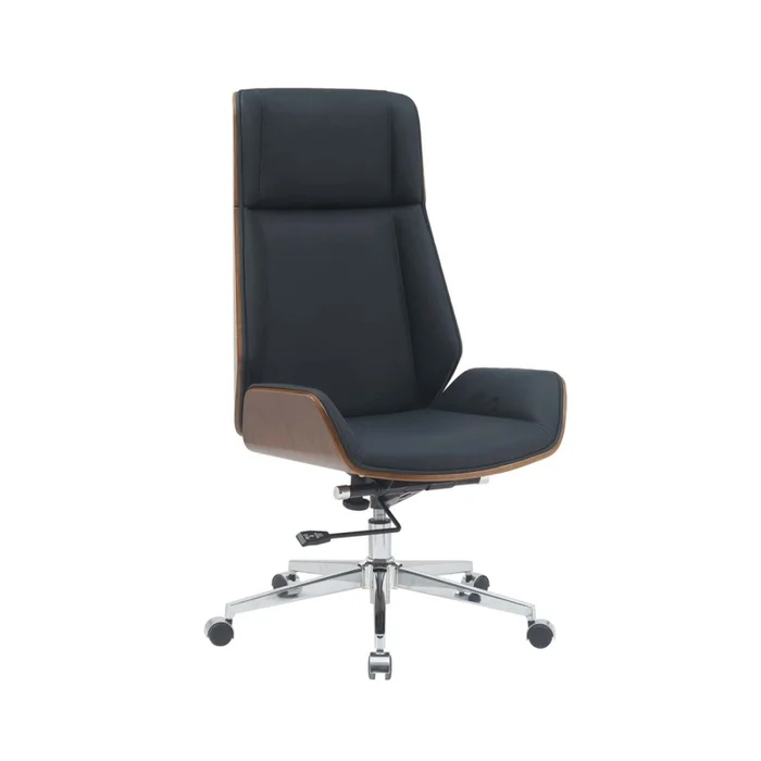 Asiento Gerencial Alto Madera-y-pu Negro Zen en Negro - Escritorios y sillas de escritorio, Uruguay | Divino, vista 2