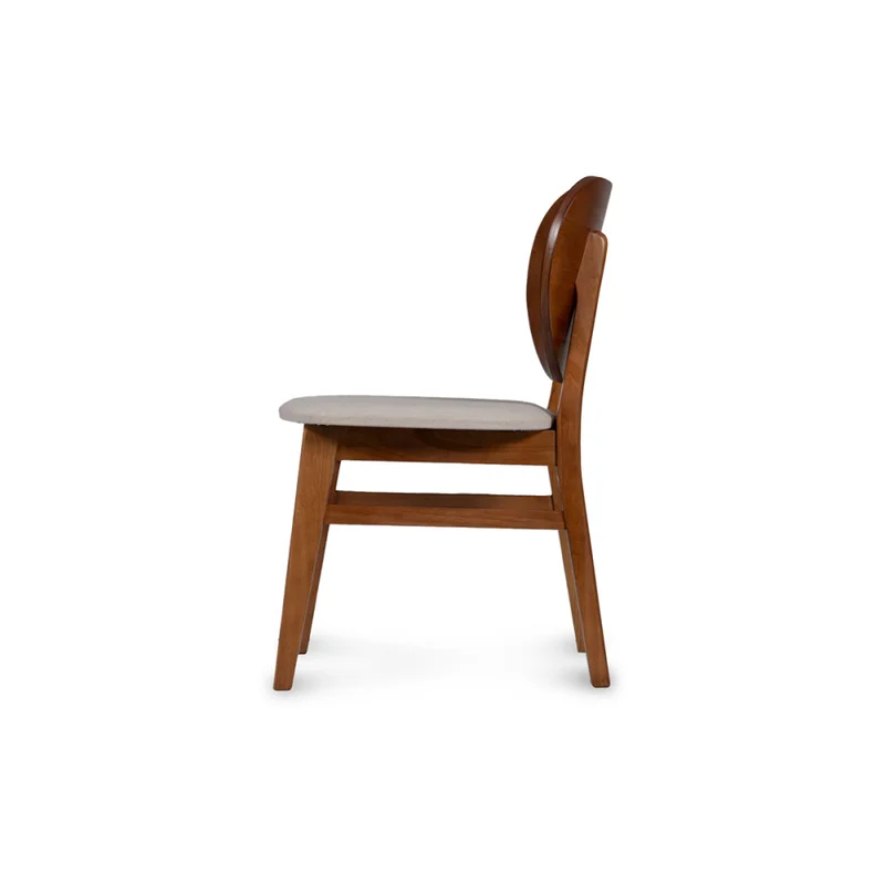 Silla Cleo - Nogal - Respaldo laminado - Tela Rústica - Natural 93 en Beige - Butacas, banquetas y puffs, Uruguay | NYR, vista 3