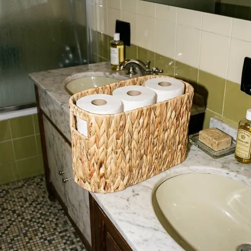 Cesta cuadrada Jacinto de agua en Madera natural - Canastos, Uruguay | Buho Store