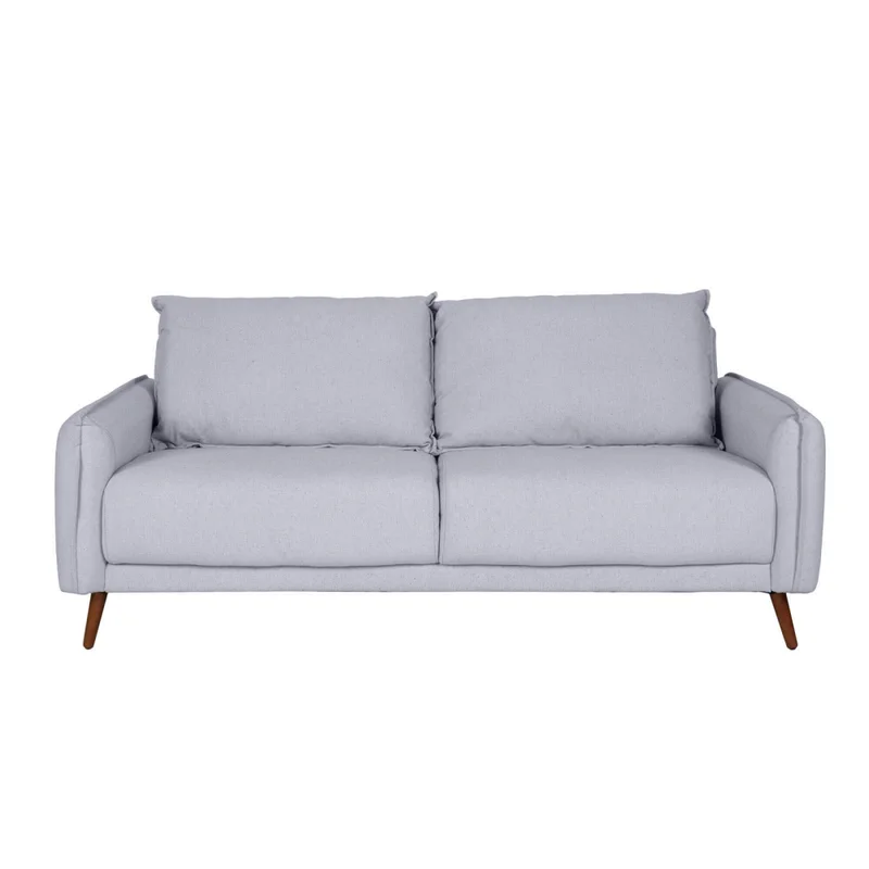 Sofá 3 Cuerpos Tela Gris Charlotte en Gris - Sillones y sofás, Uruguay | Divino, vista 3