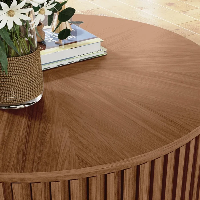 MESA DE CENTRO 3D Roble Claro CIRCULAR en Marrón - Mesas de comedor, Uruguay | Viasono, vista 5