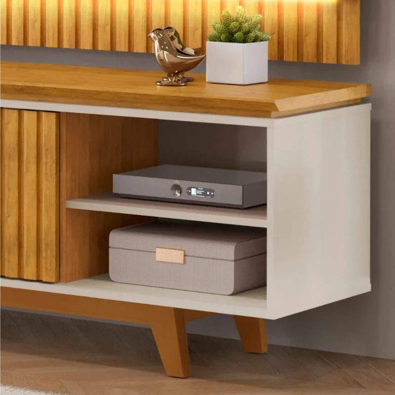 Rack con Panel Loren - Marrón en Multicolor - Muebles para TV, Uruguay | Ecowood, vista 3