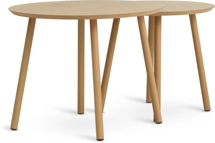 Mesas nido MUNKEBO Ø55/Ø45 roble en Madera natural - Mesas de arrimo, Uruguay | JYSK