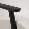 Butaca Meghan borrego - blanco y patas de madera maciza de fresno con acabado wengué en Blanco - Butacas, banquetas y puffs, Uruguay | Kavehome, vista 5 de 7