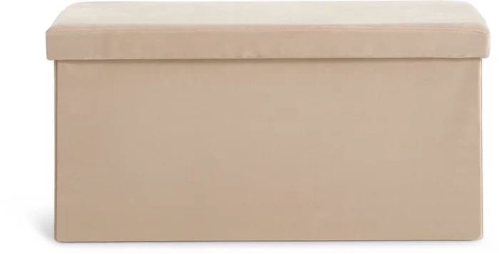 Puf AUNING 76x38 con almac terciopelo arena osc en Beige - Butacas, banquetas y puffs, Uruguay | JYSK, vista 2