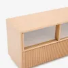 Mueble TV Helvine 4 puertas y 2 cajones chapa de roble y cristal templado 200x54cm FSC 100% en Marrón - Muebles para TV, Uruguay | Kavehome, vista 4 de 9