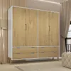 Ropero Armario de 4 Puertas, 2 Percheros y 4 Cajones en MDP - Madera - Línea Melilla - Blanco en Blanco - Roperos y placares, Uruguay | Mulata, vista 2 de 9