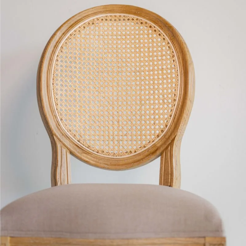 Silla Ovalo / Natural con tapizado beige en Madera natural - Sillas, Uruguay | Fábrica Italiana, vista 5