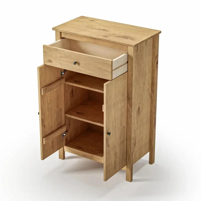 Zapatera 2 Puertas 1 Cajón - Línea Maden - Marrón en Blanco - Aparadores y recibidores, Uruguay | Ecowood, vista 2
