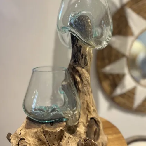 Acuario decorativo doble madera & vidrio - Decoración, Uruguay | Balihai