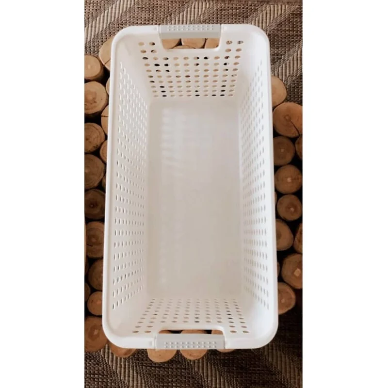 Cesto Almacenamiento Angosto Grande en Blanco - Canastos, Uruguay | Buho Store, vista 3