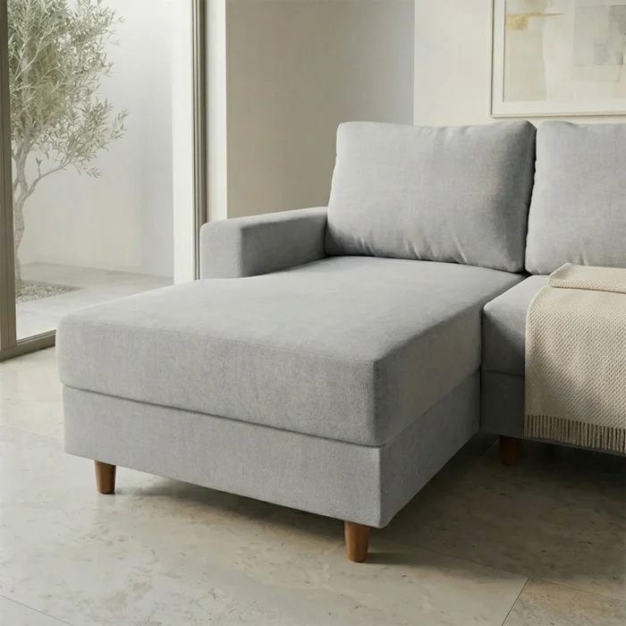 Rinconera Lucci - Tela Microfibra - Chaise izquierdo - Berlin 05 (Ceniza) en Gris - Sillones y sofás, Uruguay | Nyr, vista 7