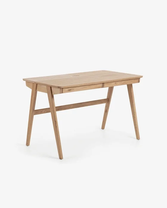 Escritorio Julia chapa y madera maciza de fresno 120 x 65 cm en Madera natural - Escritorios, Uruguay | Kavehome