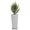 Macetero Piramidal 45 Gris Perla c/Plato, Alto 45cm x 21.5cm Ancho Boca x 15.6 Base, 20 lts en Gris - Macetas, Uruguay | Champagne Home, vista 1 de 2