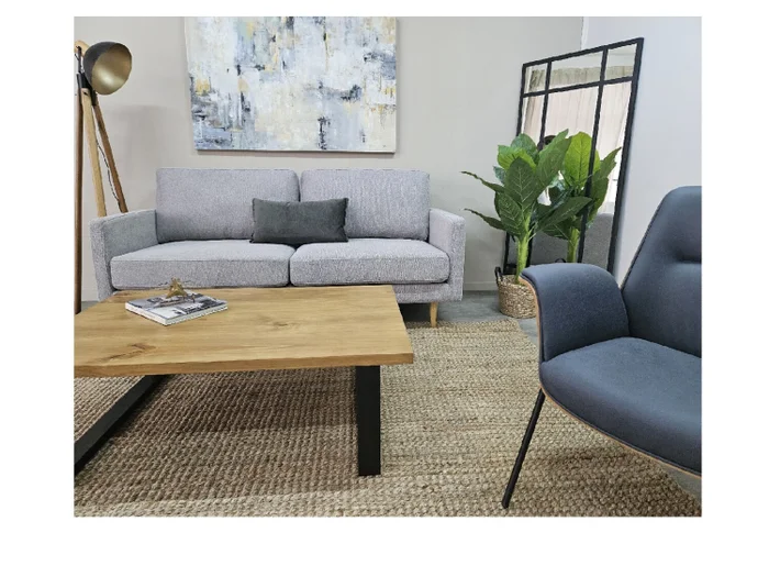 Sofá PRADA 3 cps PREVENTA - Gris Claro Tela Rústica en Gris - Sillones y sofás, Uruguay | Finkel, vista 3