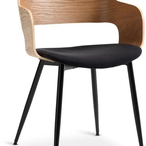 Silla de comedor HVIDOVRE tela negro/roble en Roble/negro - Sillas, Uruguay | JYSK