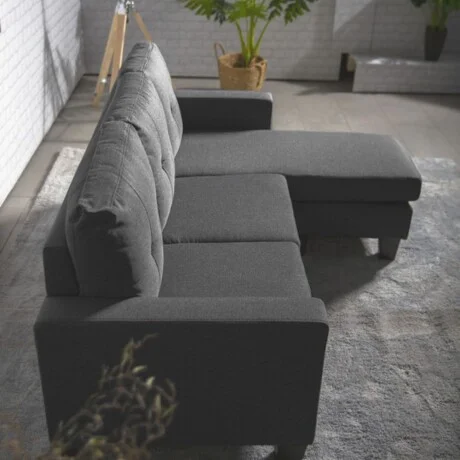 Sillon 3 cuerpos con chaise Herbie - GRIS en Gris, Uruguay | La Cueva Muebles, vista 11