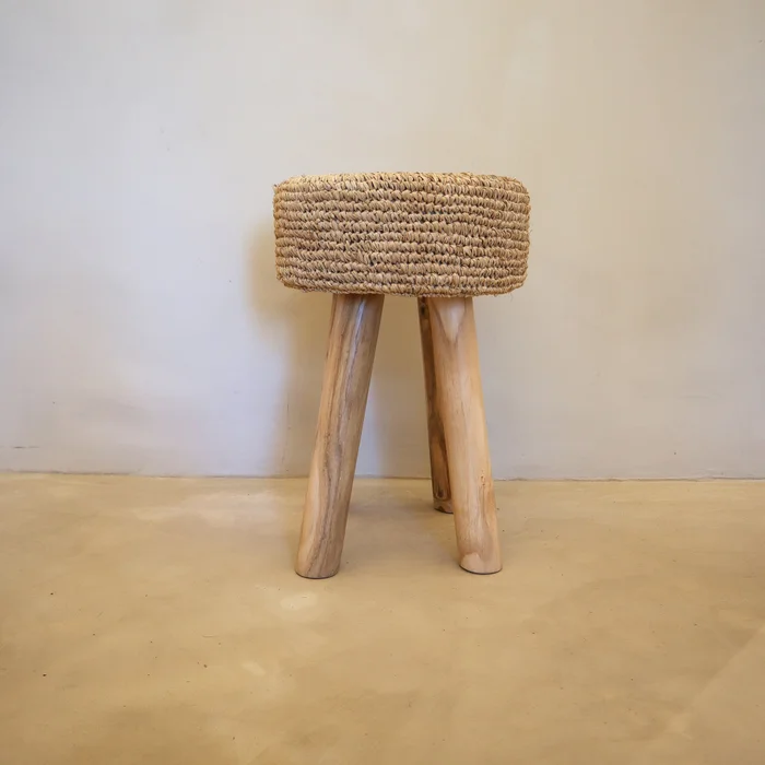 Banco de Teca y Sisal Centrik | Casakos en Beige - Butacas, banquetas y puffs, Uruguay | Casakos, vista 6