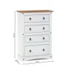 Cómoda 4 Cajones Línea Naturale - Blanco/Roble en Multicolor - Cómodas, Uruguay | La Cueva Muebles, vista 1 de 2