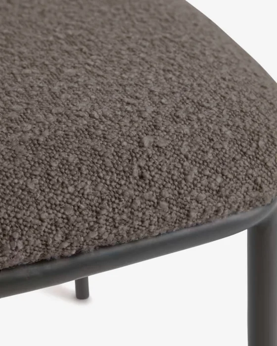 Silla Ciselia de borreguito negro y acero negro en Negro - Sillas, Uruguay | Kavehome, vista 3