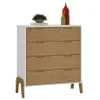 Comoda 4 cajones Linea Veneza - Blanco/Miel en Multicolor - Cómodas, Uruguay | La Cueva Muebles, vista 2 de 3