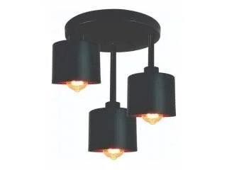 Lámpara de colgar 3 luces de hierro E27 Negra, Uruguay | Que Sal Muebleria, vista 2