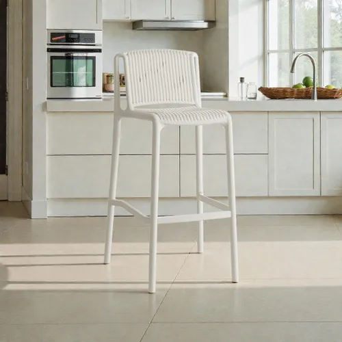 Banqueta La Roche Blanco en Blanco - Butacas, banquetas y puffs, Uruguay | Decotech