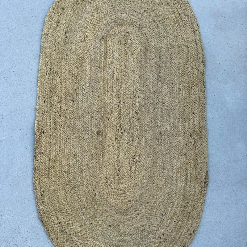 ALFOMBRA OVALADA YUTE CLARA en Madera natural - Alfombras, Uruguay | Masinfinito Casa