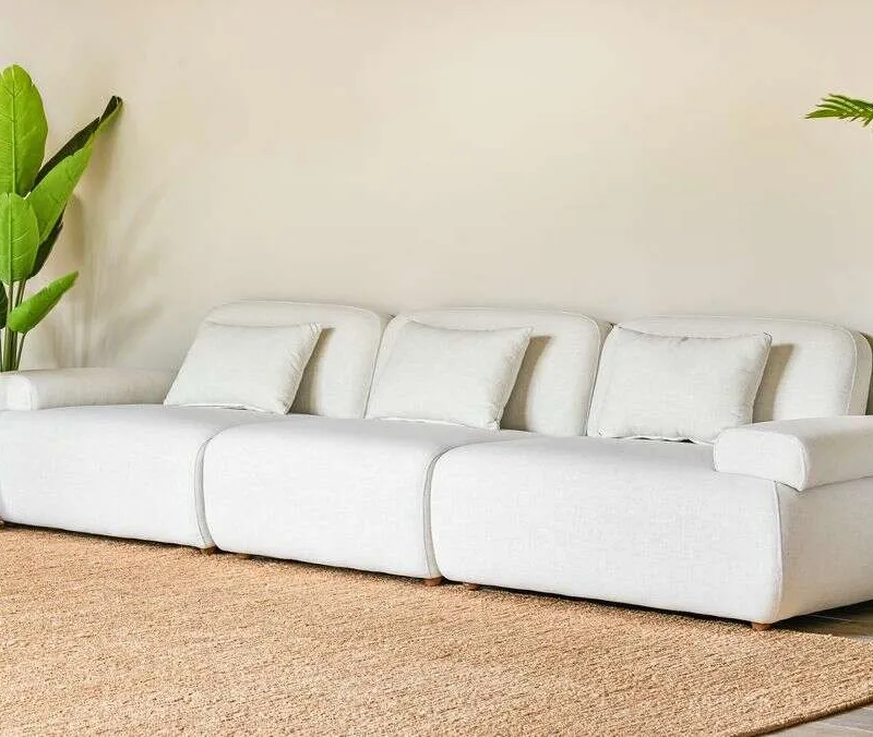 SILLON FOA - LINO ANTIMANCHAS - 3 MTS en Off-white - Sillones y sofás, Uruguay | La Iberica