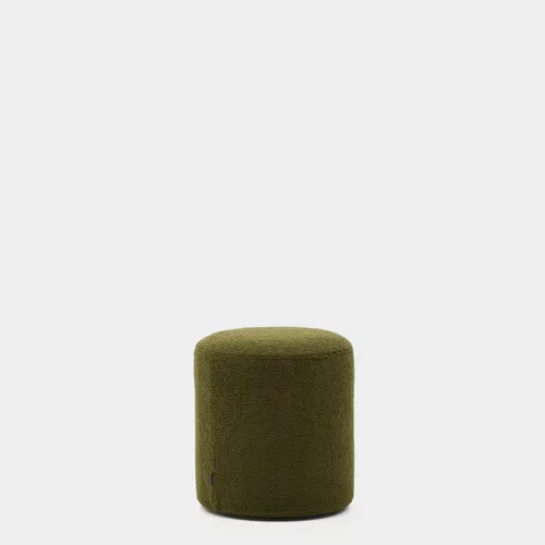 Reposapiés desenfundable Kaeli - de borreguito verde Ø 43 cm en Verde - Butacas, banquetas y puffs, Uruguay | Kavehome