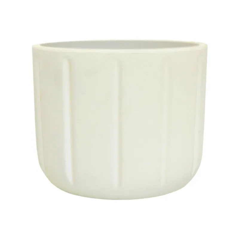 MACETA SPELLO PILASTRI BLANCA 15X15CM en Blanco - Macetas, Uruguay | Decohogar