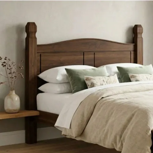 Respaldo Queen Madera Maciza 160cm - Linea Mexicana - Oscuro en Marrón - Respaldos de cama, Uruguay | Rústico Hogar