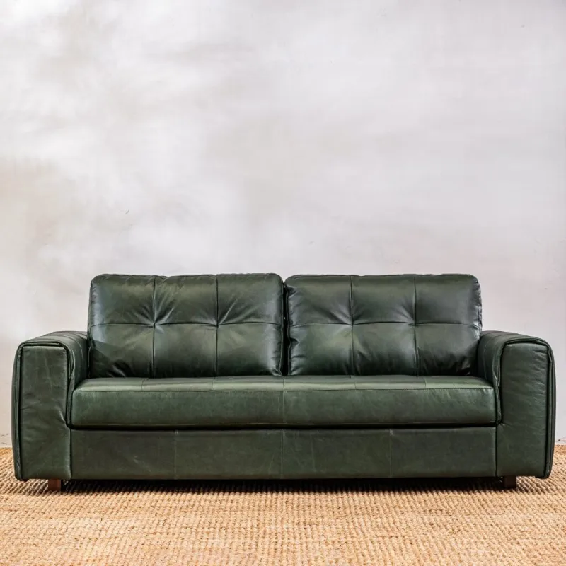 Sillón Cuero Raffaello 3 Cuerpos Verde en Verde - Sillones y sofás, Uruguay | Aihaus