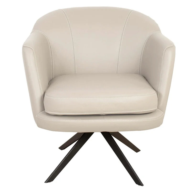 Butaca Giratoria 1 Cuerpo Cuero Blanco 1004 Offwhite en Blanco - Sillones y sofás, Uruguay | Divino, vista 5