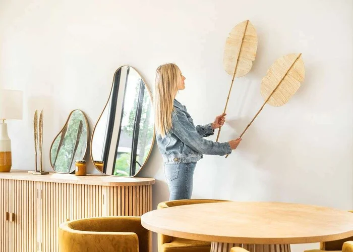 PALMA PARA PARED - BAMBOO Y FIBRAS en Madera natural - Decoración de pared, Uruguay | La Iberica, vista 4