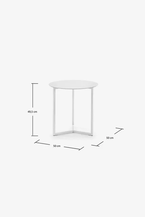 Mesa auxiliar Raeam Ø 50 cm - blanco en Negro - Mesas de arrimo, Uruguay | Kavehome, vista 4