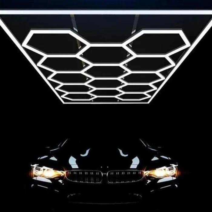 Luminaria De Techo Hexagonal T5 Fria en Blanco - Lámparas colgantes, Uruguay | Serlux, vista 3
